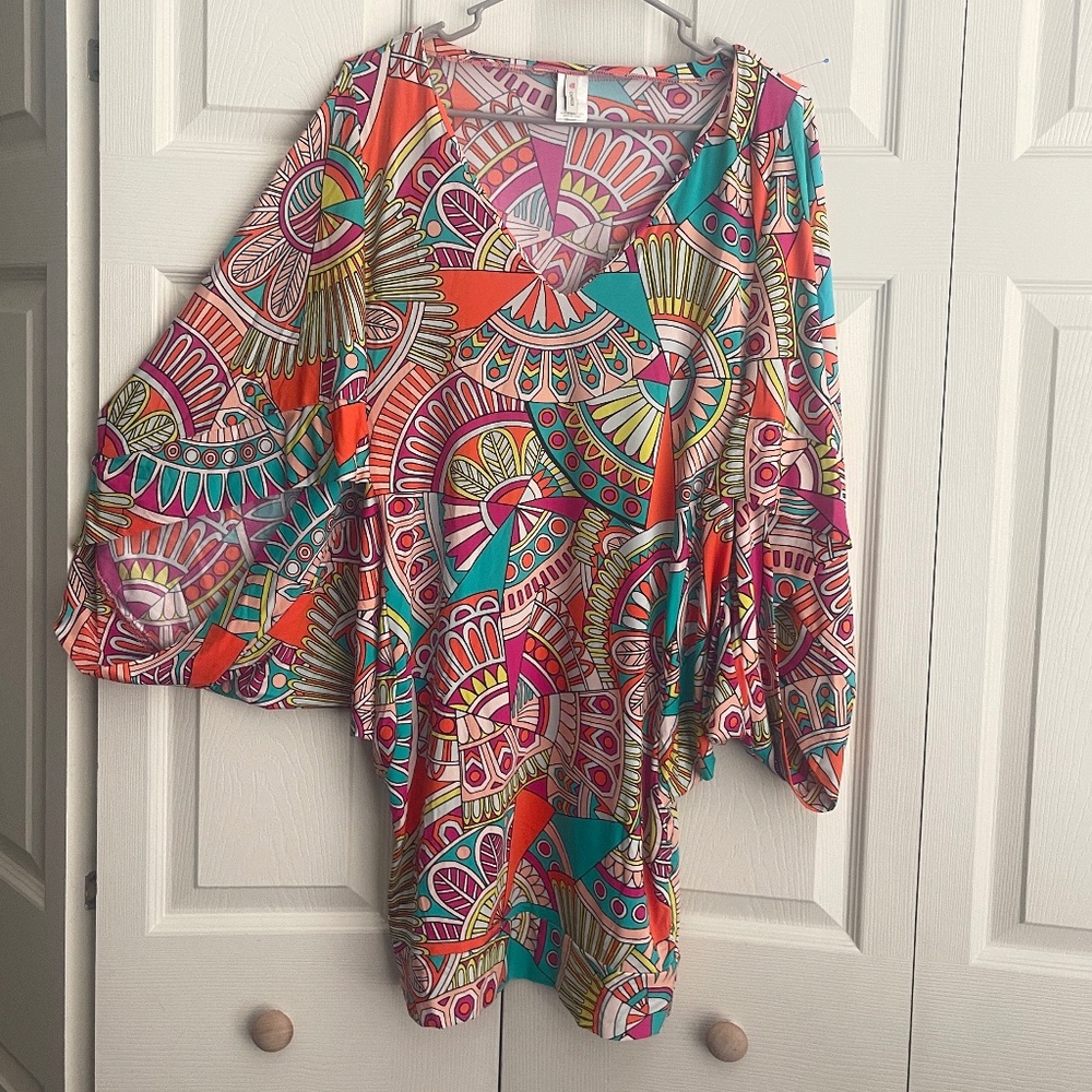 Cremiex women's multicolor swimsuit tunic cover up. #418